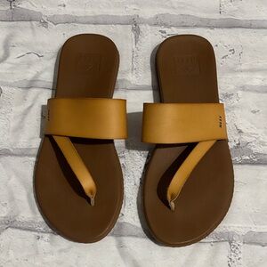 Reef Brown and Tan Slide Sandals